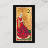 ANTIEK TAROTS KONINGIN VAN KUSTMATIGE MONOGRAM VISITEKAARTJE (Achterkant)