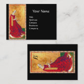 ANTIEK TAROTS KONINGIN VAN KUSTMATIGE ZWARTE MONOG VISITEKAARTJE (Voorkant / Achterkant)