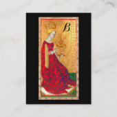 ANTIEK TAROTS KONINGIN VAN KUSTMATIGE ZWARTE MONOG VISITEKAARTJE (Achterkant)