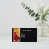 ANTIEK TAROTS KONINGIN VAN KUSTzwart papier Visitekaartje (Staand voorkant)