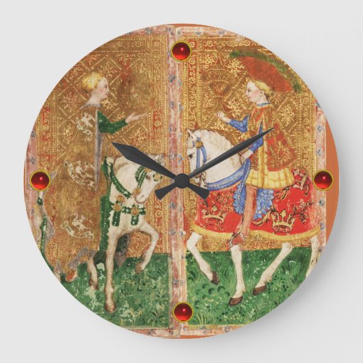 ANTIEK TAROTS/LADY VAN MUNTEN EN KNACHT VAN KUPS GROTE KLOK (Voorkant)