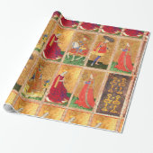 ANTIEK TAROTS/PAGINA, KNIGHT, KING EN KONINGIN VAN CADEAUPAPIER (Uitgerold)