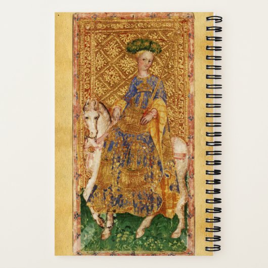 ANTIEK TAROTS QUEEN EN KNIGHT OF WANDS PERchment Notitieboek (Achterkant)