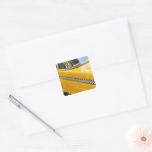 Antiek taxi vierkante sticker (Envelop)