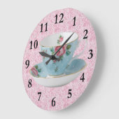 ANTIEK TEA CUP & SAUCER CLOCK GROTE KLOK (Hoek)