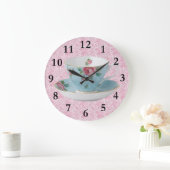 ANTIEK TEA CUP & SAUCER CLOCK GROTE KLOK (Huis)