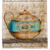 Antiek Tea Pot Douchegordijn (Voorkant)