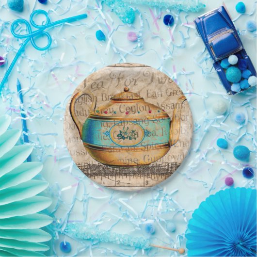 Antiek Tea Pot Papieren Bordje (Feest)