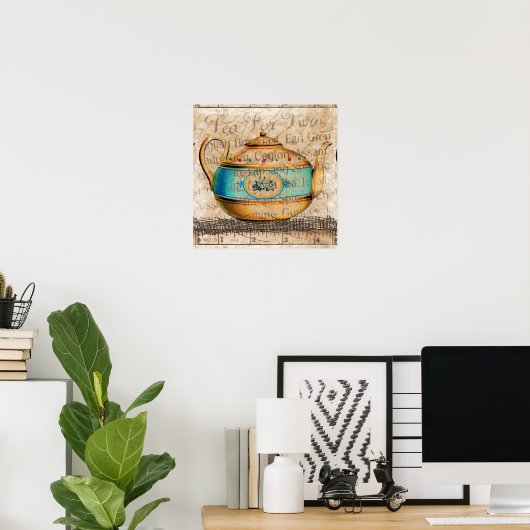 Antiek Tea Pot Poster (Thuiskantoor)