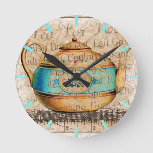 Antiek Tea Pot Ronde Klok (Voorkant)