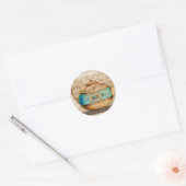 Antiek Tea Pot Ronde Sticker (Envelop)
