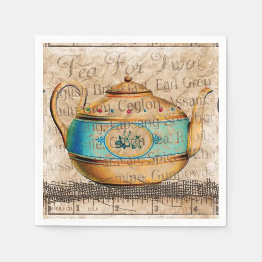 Antiek Tea Pot Servet (Voorkant)