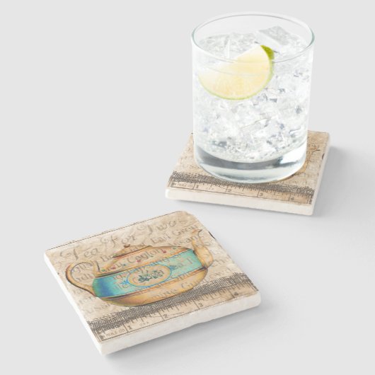 Antiek Tea Pot Stenen Onderzetter (Zijkant)