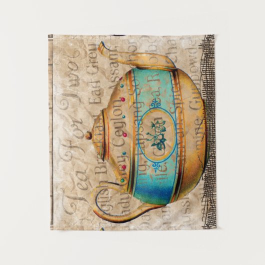 Antiek Tea Pot Wandkleed (Voorkant)