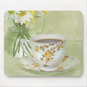 antiek teacup met daisies muismat