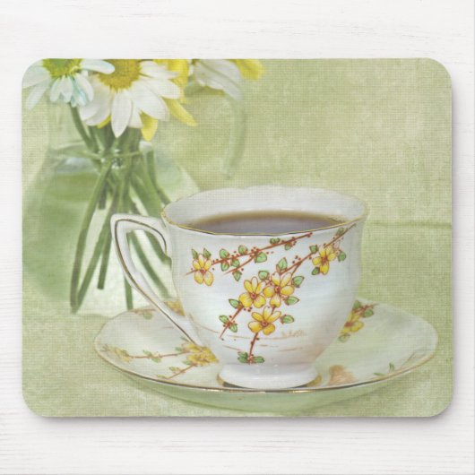 antiek teacup met daisies muismat (Voorkant)