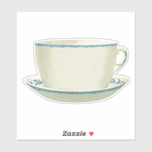 ANTIEK TEACUP TRANSPARANTE STICKER