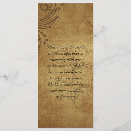 Antiek Teastain Aangepast menu (Achterkant)