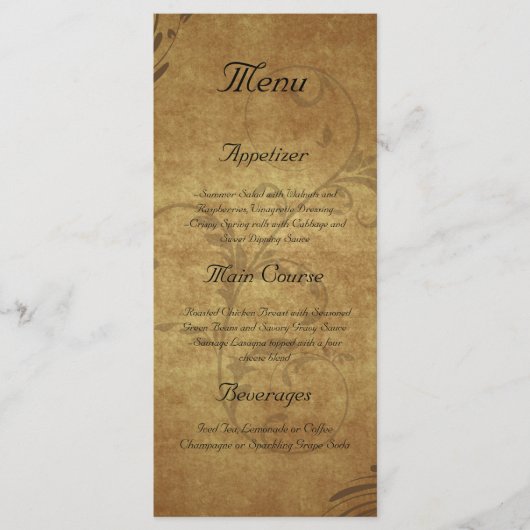 Antiek Teastain Aangepast menu (Voorkant)