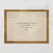 Antiek Teastain Swirl Bruiloft RSVP Antwoord Uitnodiging Briefkaart (Achterkant)