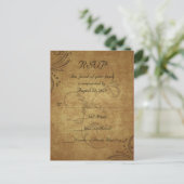 Antiek Teastain Swirl Bruiloft RSVP Antwoord Uitnodiging Briefkaart (Staand voorkant)