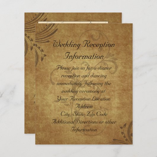  Antiek Teastain Swirl Reception Map (Voorkant / Achterkant)