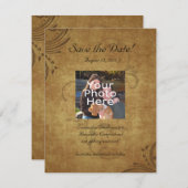 Antiek Teastain Swirl sparen de Datum Foto Save The Date (Voorkant / Achterkant)