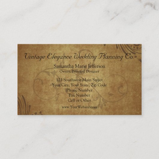 Antiek Teastain Swirl-Visitekaartjes Visitekaartje (Voorkant)