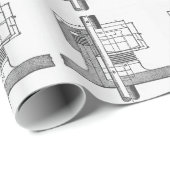 Antiek technicus voor mechanische gereedschappen cadeaupapier (Rol Hoek)