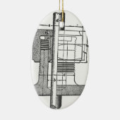Antiek technicus voor mechanische gereedschappen keramisch ornament (Rechts)