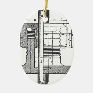 Antiek technicus voor mechanische gereedschappen keramisch ornament
