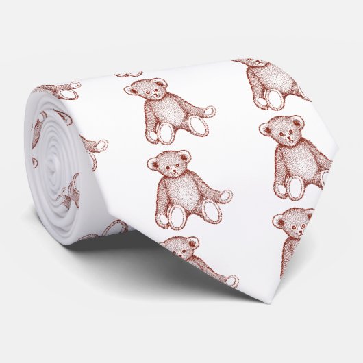 Antiek Teddy Bear Stropdas (Opgerold)