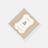 Antiek teddybeer Toile Baby shower Servet (Hoek)