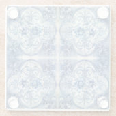 Antiek Tegel in Delfts Blauw Glazen Onderzetter (Achterkant)