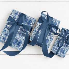 Antiek Tegel in Delfts Blauw Inpakpapier Vel