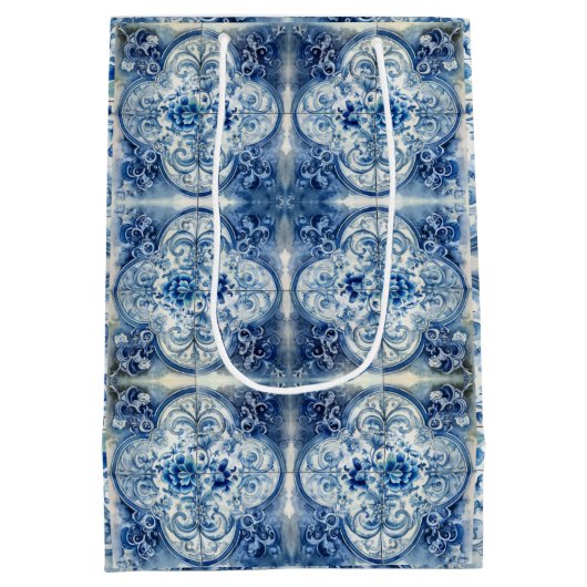 Antiek Tegel in Delfts Blauw Medium Cadeauzakje (Achterkant)