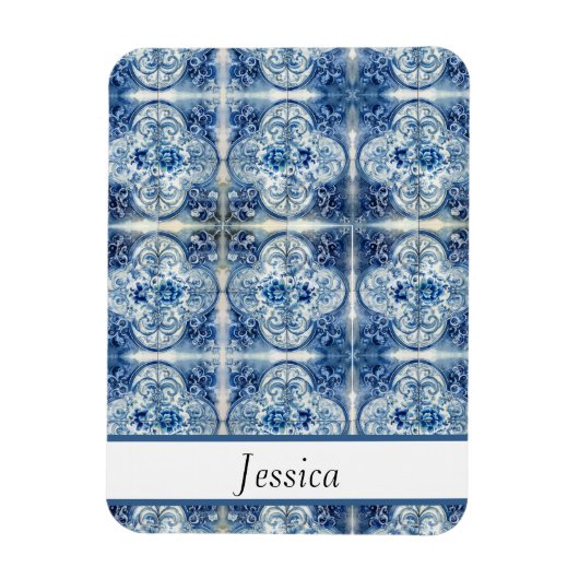 Antiek Tegels in Delfts Blauw aanpasbaar Magneet (Verticaal)