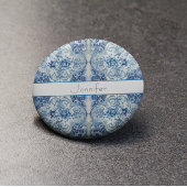 Antiek Tegels in Delfts Blauw, aanpasbaar Vierkante Button 5,1 Cm