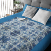 Antiek Tegels in Delfts Blauw Fleece Deken
