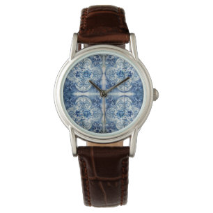 Antiek Tegels in Delfts Blauw Horloge