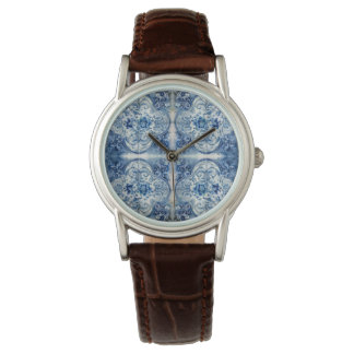 Antiek Tegels in Delfts Blauw Horloge