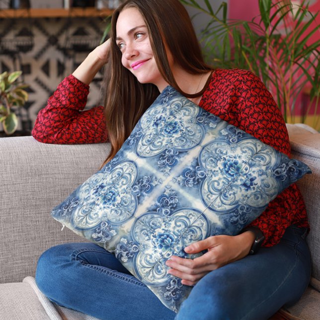 Antiek Tegels in Delfts Blauw Kussen (Creator heeft geüpload)