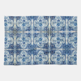 Antiek Tegels in Delfts Blauw Theedoek