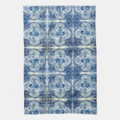 Antiek Tegels in Delfts Blauw Theedoek (Verticaal)