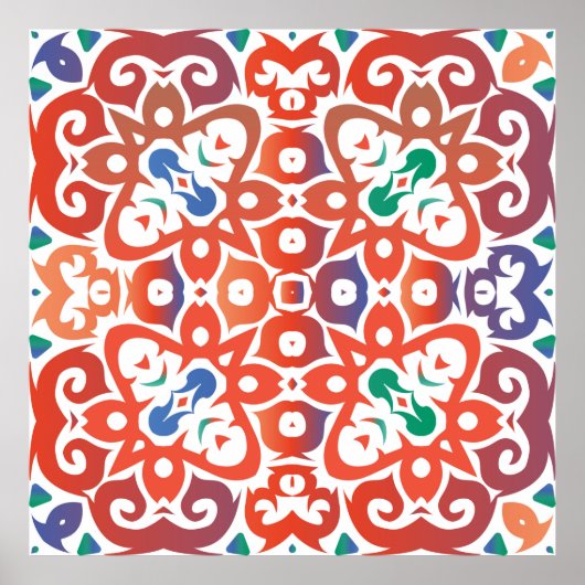 Antiek tegels talavera mexico Handtekening d Poster (Voorkant)