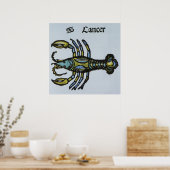Antiek Teken van de Dierenriem, Kreeft Poster (Keuken)