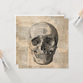 Antiek tekenillustratie tekennieuws afdrukken kaart (Voorkant / Achterkant in situ)