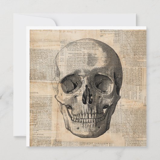 Antiek tekenillustratie tekennieuws afdrukken kaart (Achterkant)