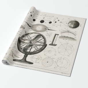 Antiek tekening van  astrologische bollen cadeaupapier