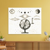 Antiek tekening van astrologische bollen canvas afdruk (Insitu (Woonkamer))